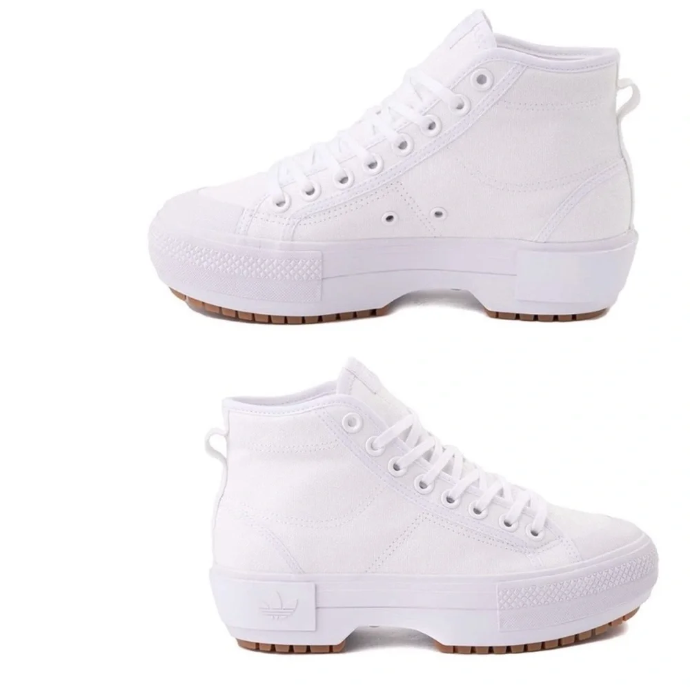 NEW Adidas Nizza Trek White Platform Sneaker Size 7 - Picture 2 of 11